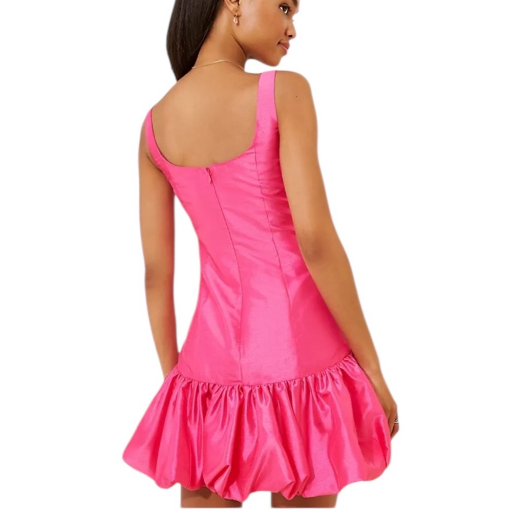 Hutch Drop Waist Bubble Mini Dress 10 Pink Barbie Coquette Girl Icy Pink - Picture 5 of 11